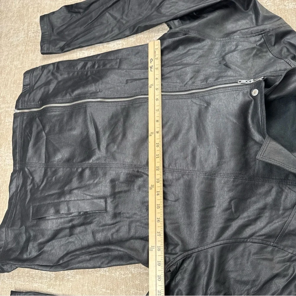 INC International Concepts Jacket Mens XL Black Leather Moto Bomber DV